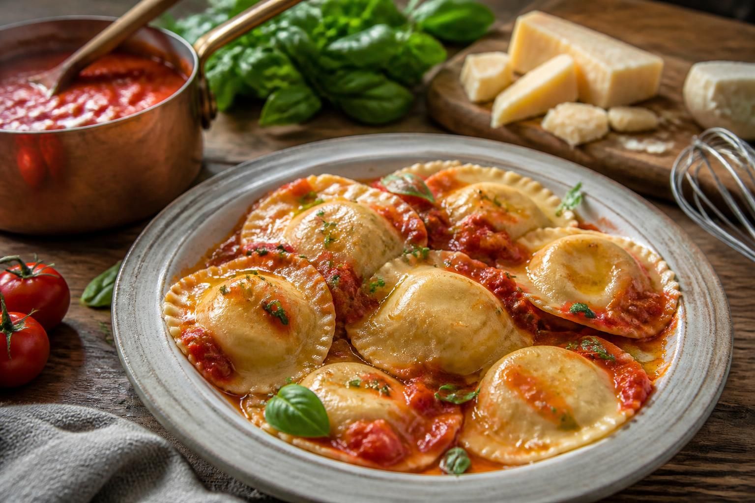 découvrez notre recette maison de raviolis au fromage, accompagnée de sa sauce savoureuse, pour un plat simple et délicieux à réaliser chez vous.