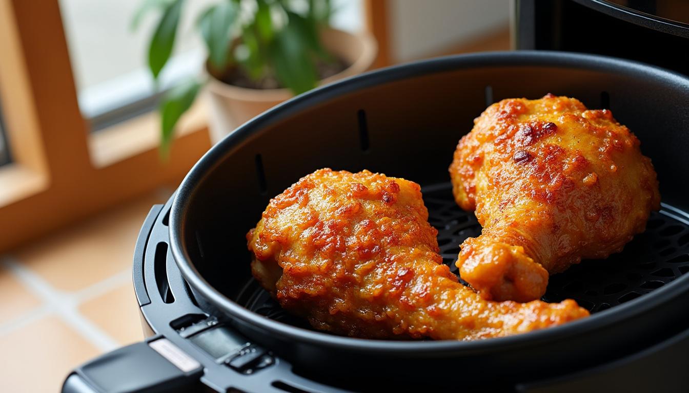 découvrez notre recette facile de cuisse de poulet à l'air fryer avec des conseils de cuisson, des astuces pour réussir à coup sûr, et des variations savoureuses pour tous les goûts.