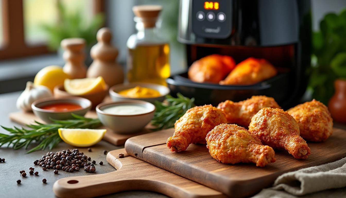 découvrez notre recette facile de cuisse de poulet à l'air fryer avec conseils de cuisson, astuces pratiques et variations savoureuses pour un repas délicieux et rapide.
