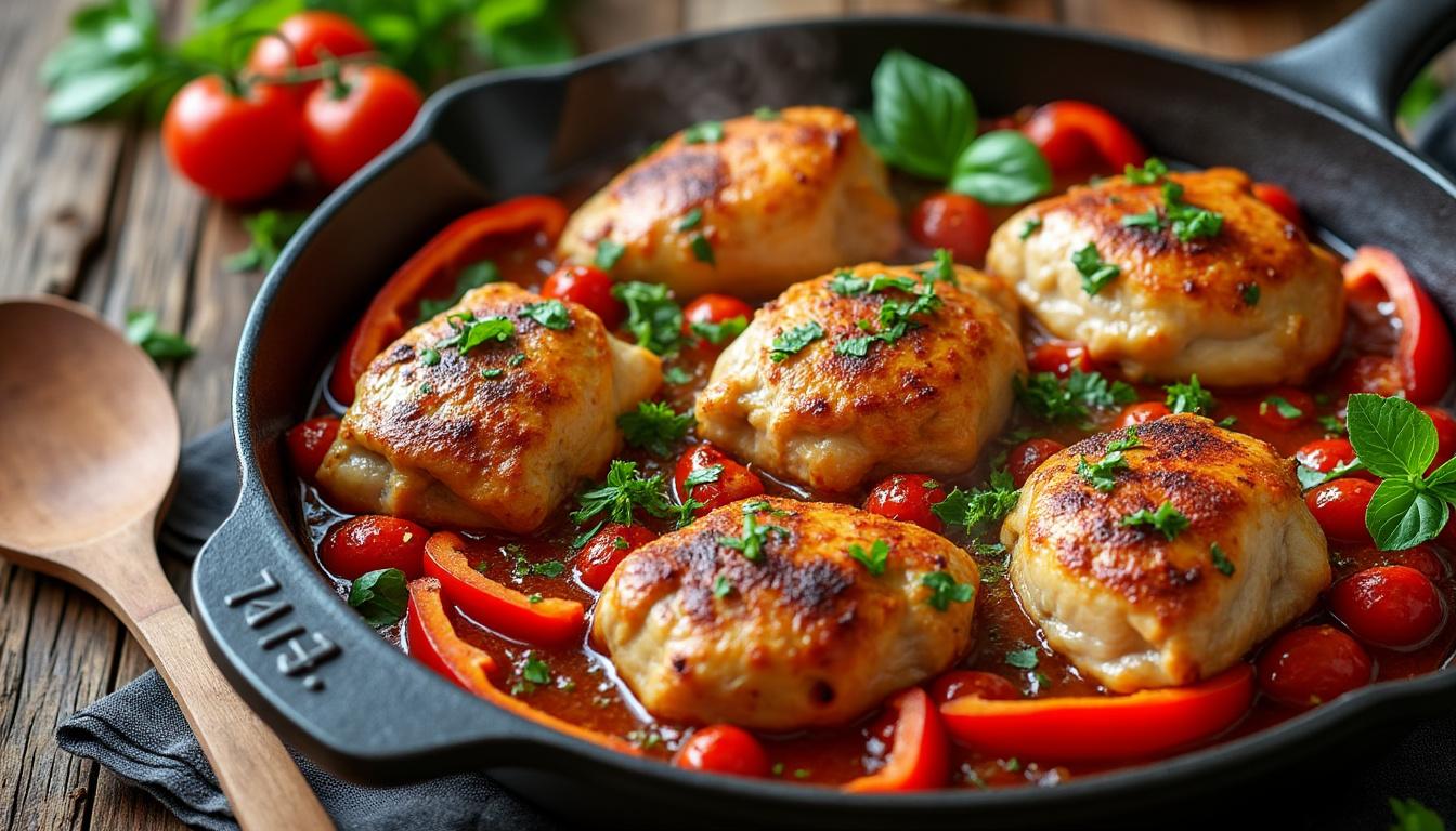 découvrez notre recette facile de poulet basquaise au four, accompagnée d'astuces de chefs pour réussir un plat savoureux et authentique à chaque cuisson.