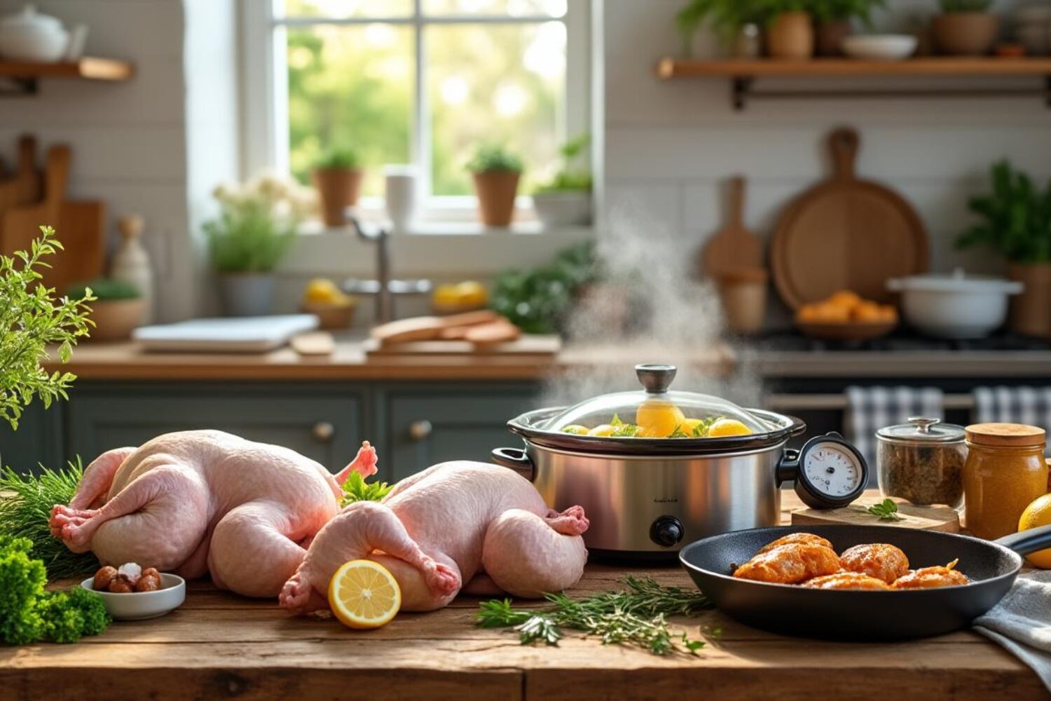Temps de cuisson du poulet fermier : guide pratique selon le poids et la méthode de cuisson