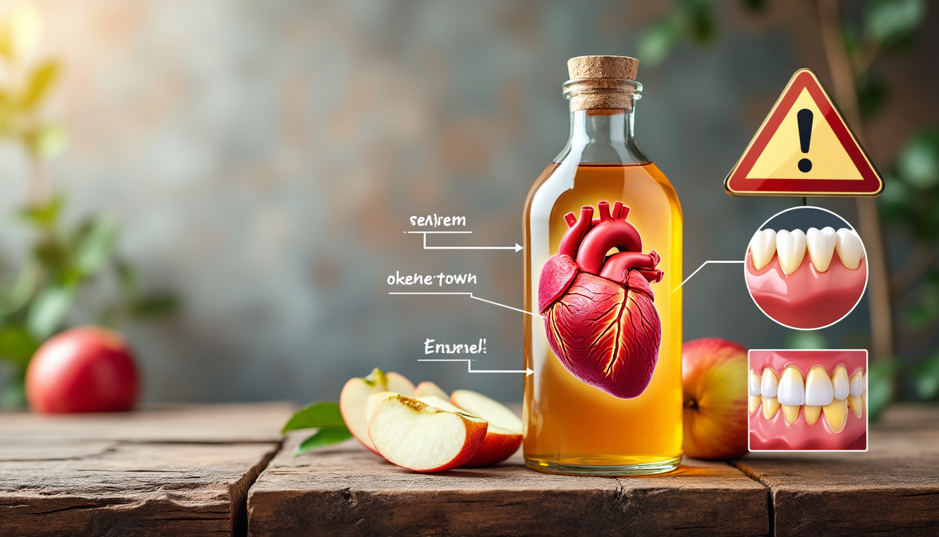 découvrez les risques potentiels du vinaigre de cidre sur la santé, notamment ses effets sur les dents et le cœur, et apprenez à l'utiliser en toute sécurité.